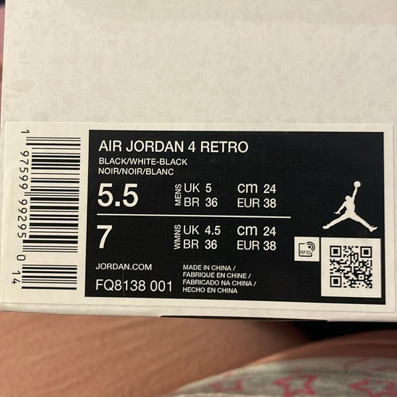 Air Jordan Retro 4’s white thunder size 5.5 Men’s / 7 women’s - Picture 5 of 6